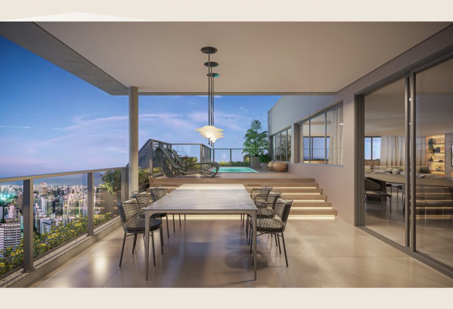 Concepção artística do terraço da penthouse - Torre Jatobá